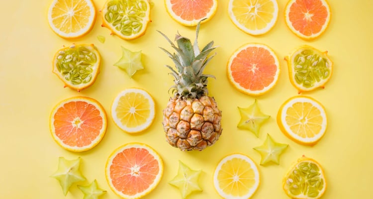 Vitamin c pineapple orange lemon