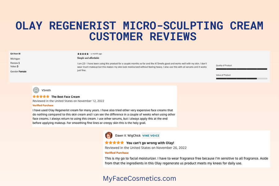 Olay Regenerist Micro-Sculpting Cream customer reviews