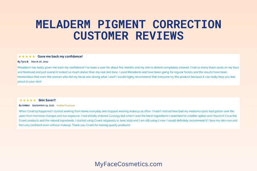 meladerm pigment correction customer reviews